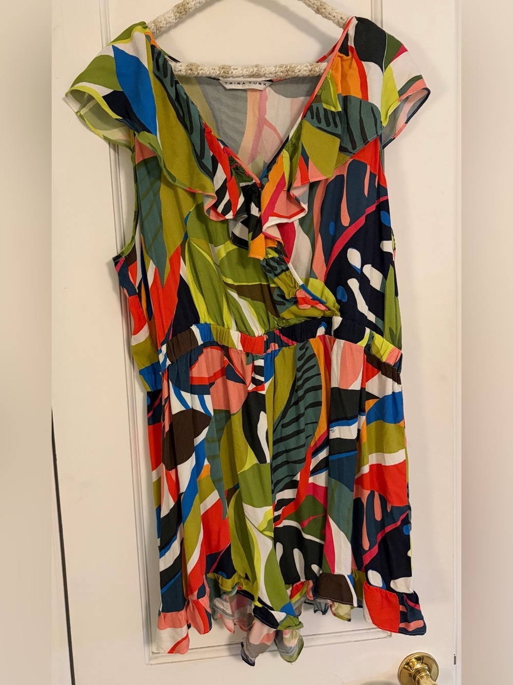 Trina Turk Multicolor Sundeck Ruffled Romper